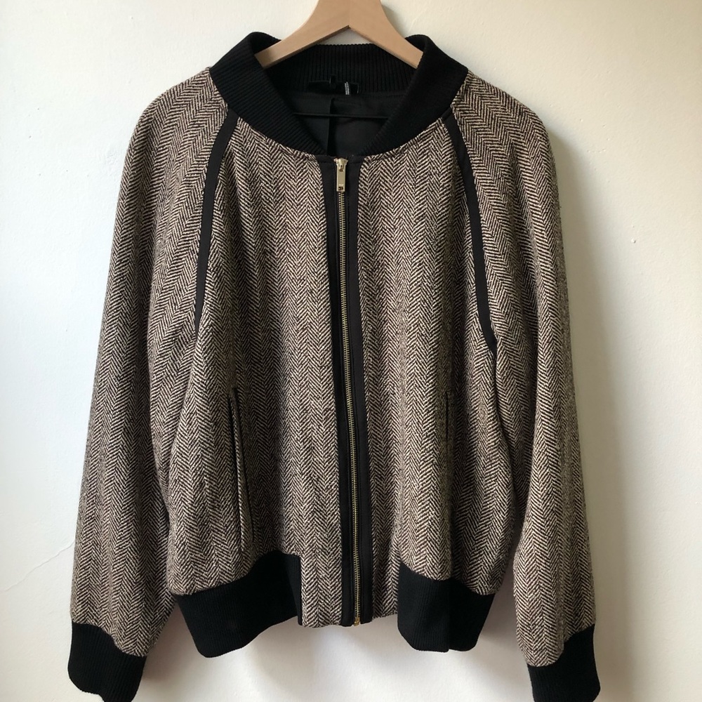 DKNY Womens Tweed Bomber